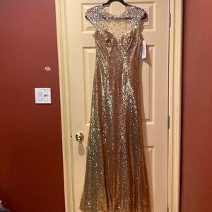 Tony Bowls Gold Sequin Dress Style Number 114539